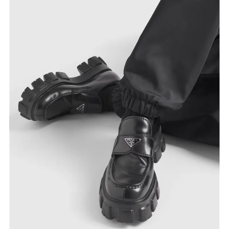 PK Pefectkicks Prada Monolith brushed leather loafers