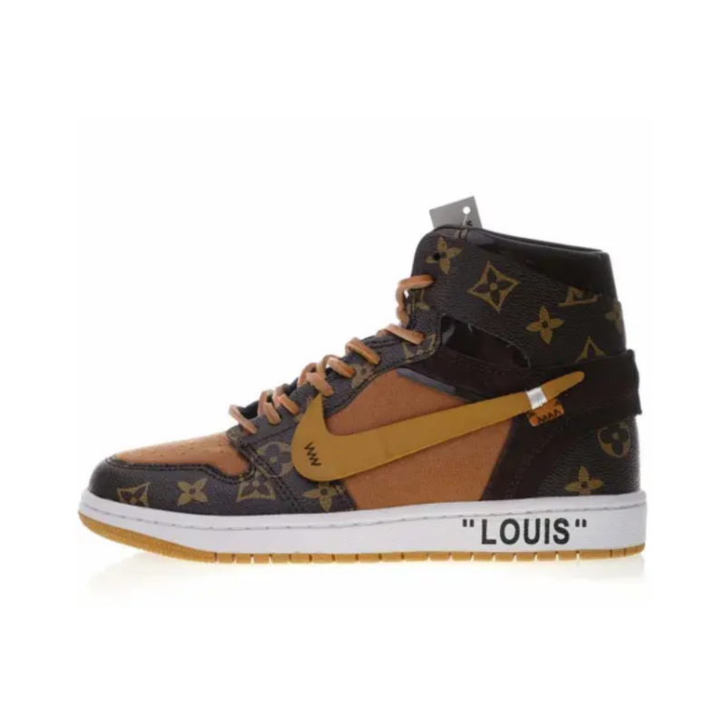 H12 Air Jordan 1 X LV High LV Louis Vuitton OFF WHITE  554724-555