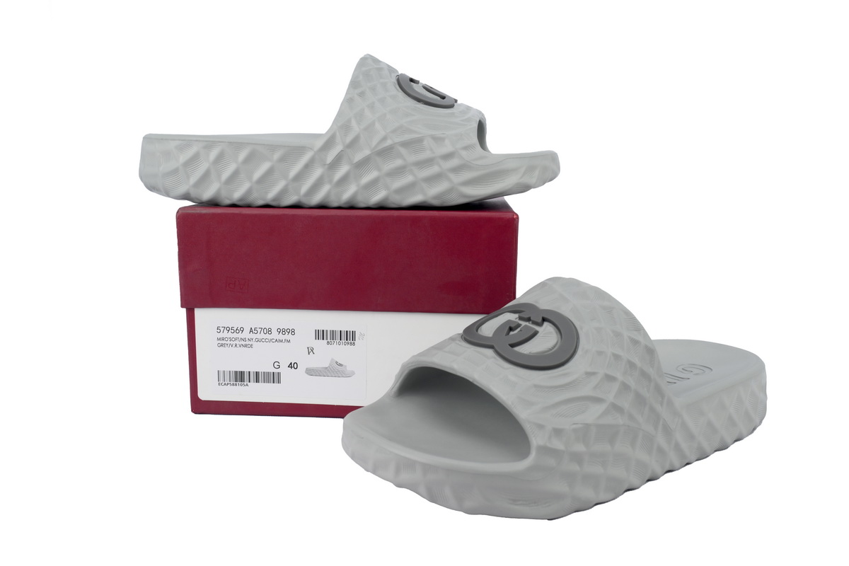 H12 Gucci Slippers Grey