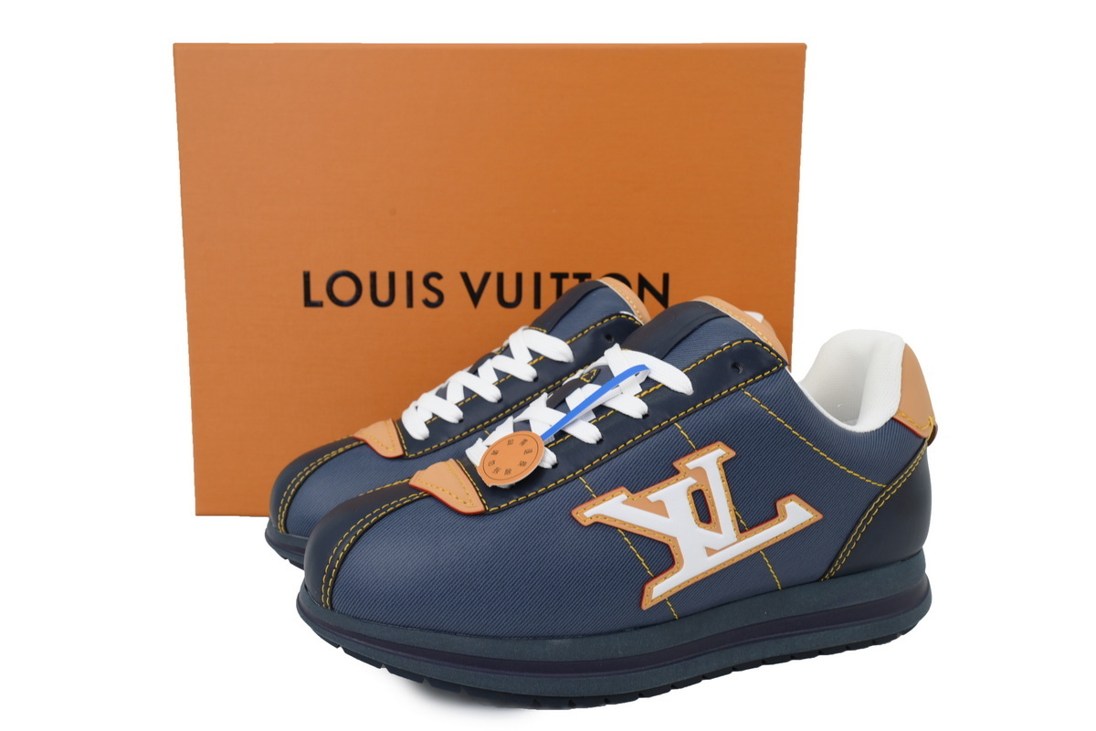 PK LOUIS VUITTON x Nigo Buttersoft FW25 Round toe laced low-top Navy Blue