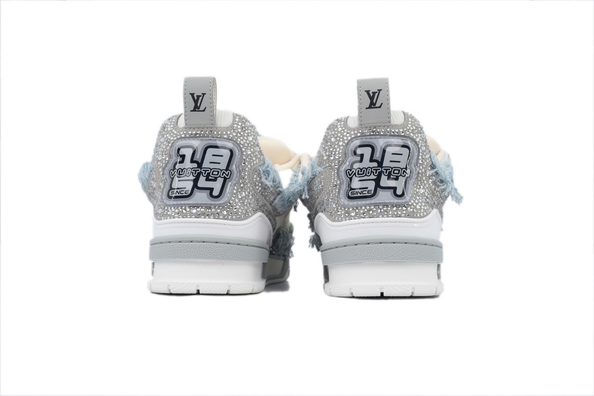 PK LOUIS VUITTON Horse hair Gray White Diamond