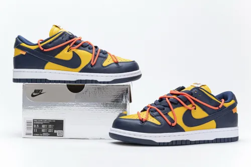 Dunk SB Low Off-White University Gold Midnight Navy From Rep sneaker