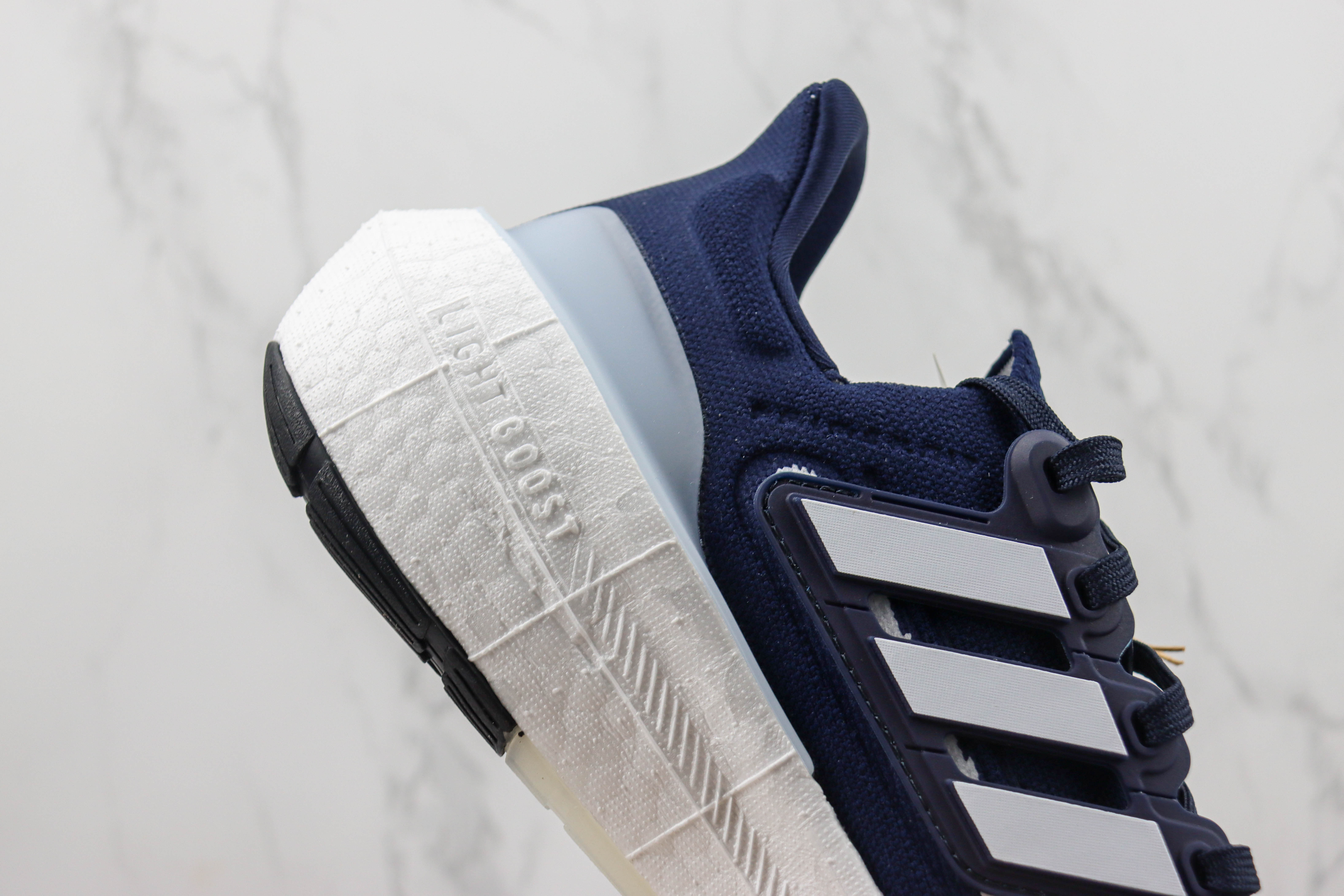 Adidas Ultra Boost 2023 LIGHT Black And White Blue and white bars