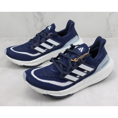 Adidas Ultra Boost 2023 LIGHT Black And White Blue and white bars 02
