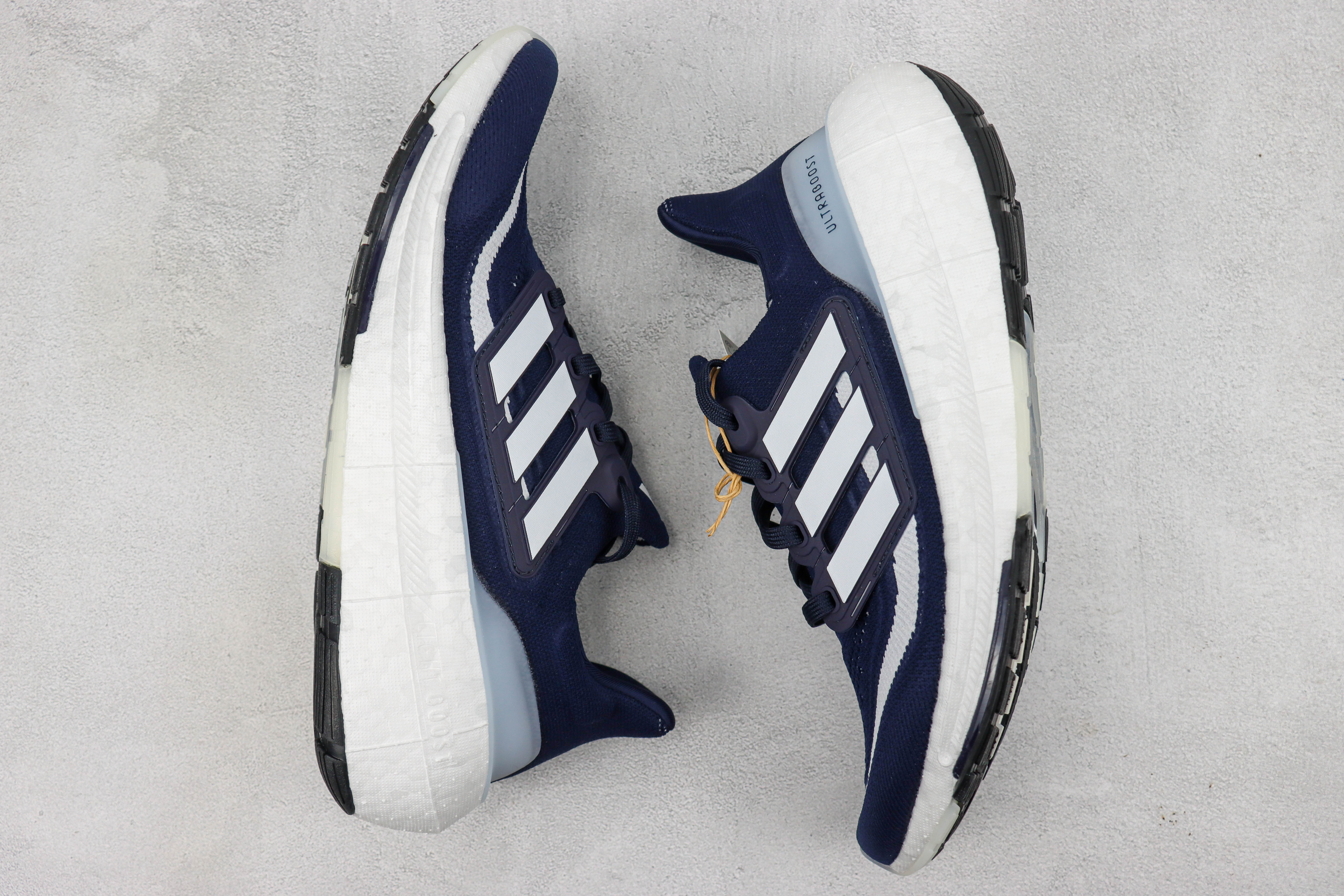 Adidas Ultra Boost 2023 LIGHT Black And White Blue and white bars
