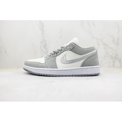 Travis Scott x Air Jordan 1 Low Retro Grey White 01