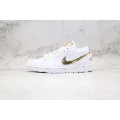 Air Jordan 1 Low White Metallic Gold 01