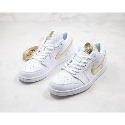 Air Jordan 1 Low White Metallic Gold 02