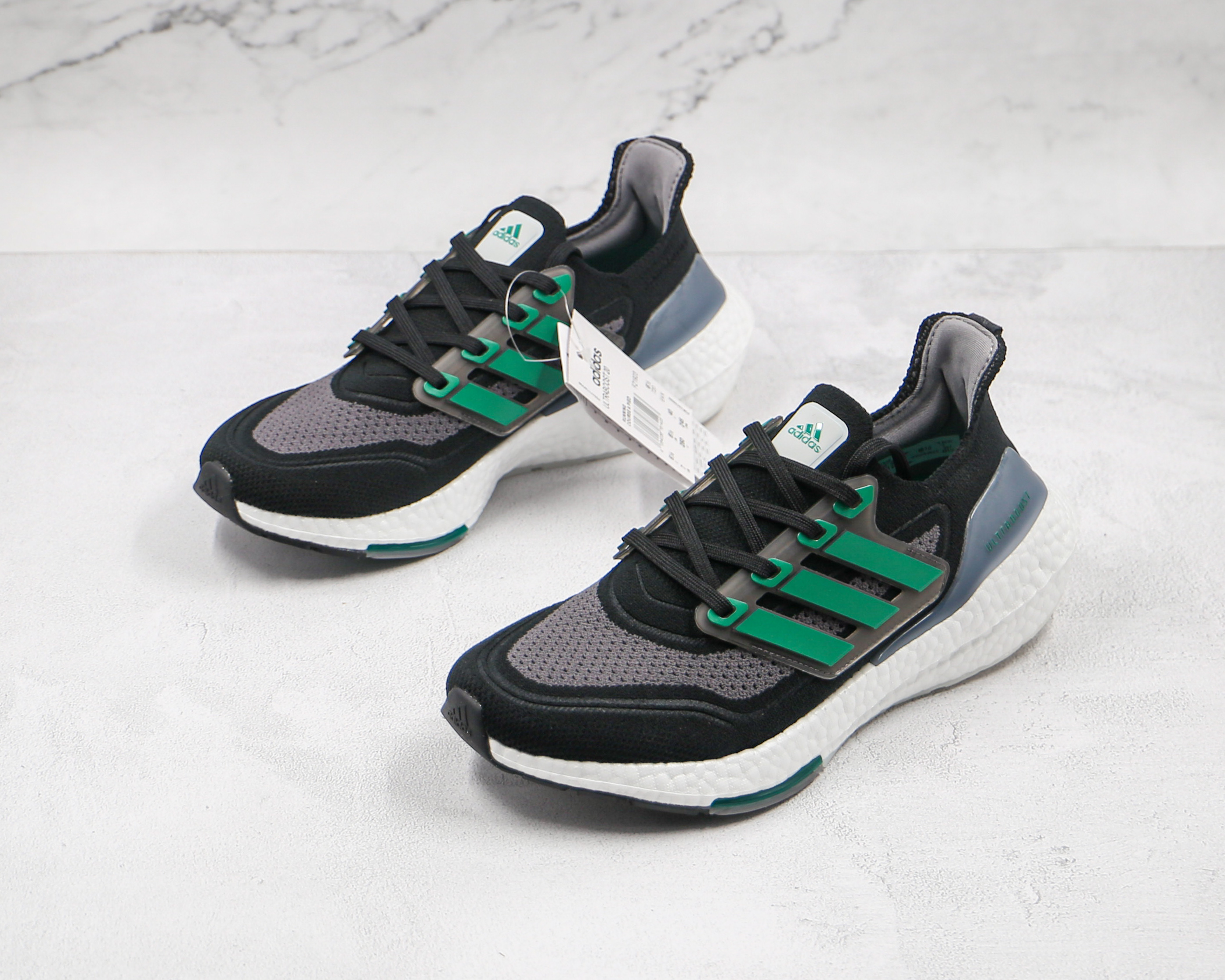 Adidas Ultra Boost 2021 Black and Sub Green
