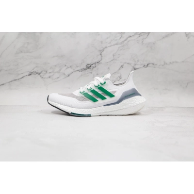 Adidas Ultra Boost 2021 White and Sub Green 01