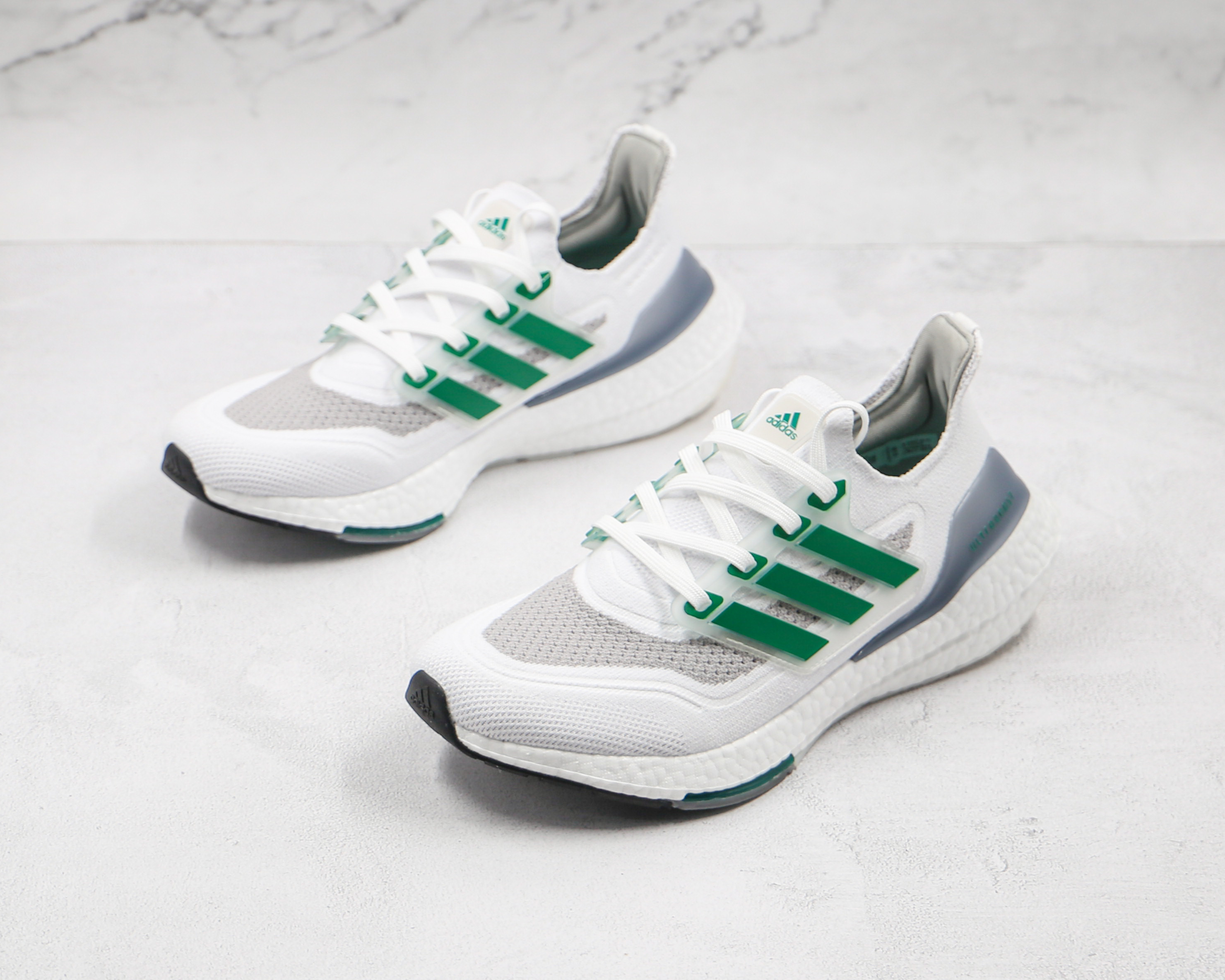 Adidas Ultra Boost 2021 White and Sub Green