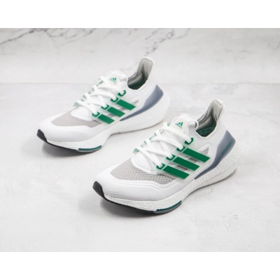 Adidas Ultra Boost 2021 White and Sub Green 02