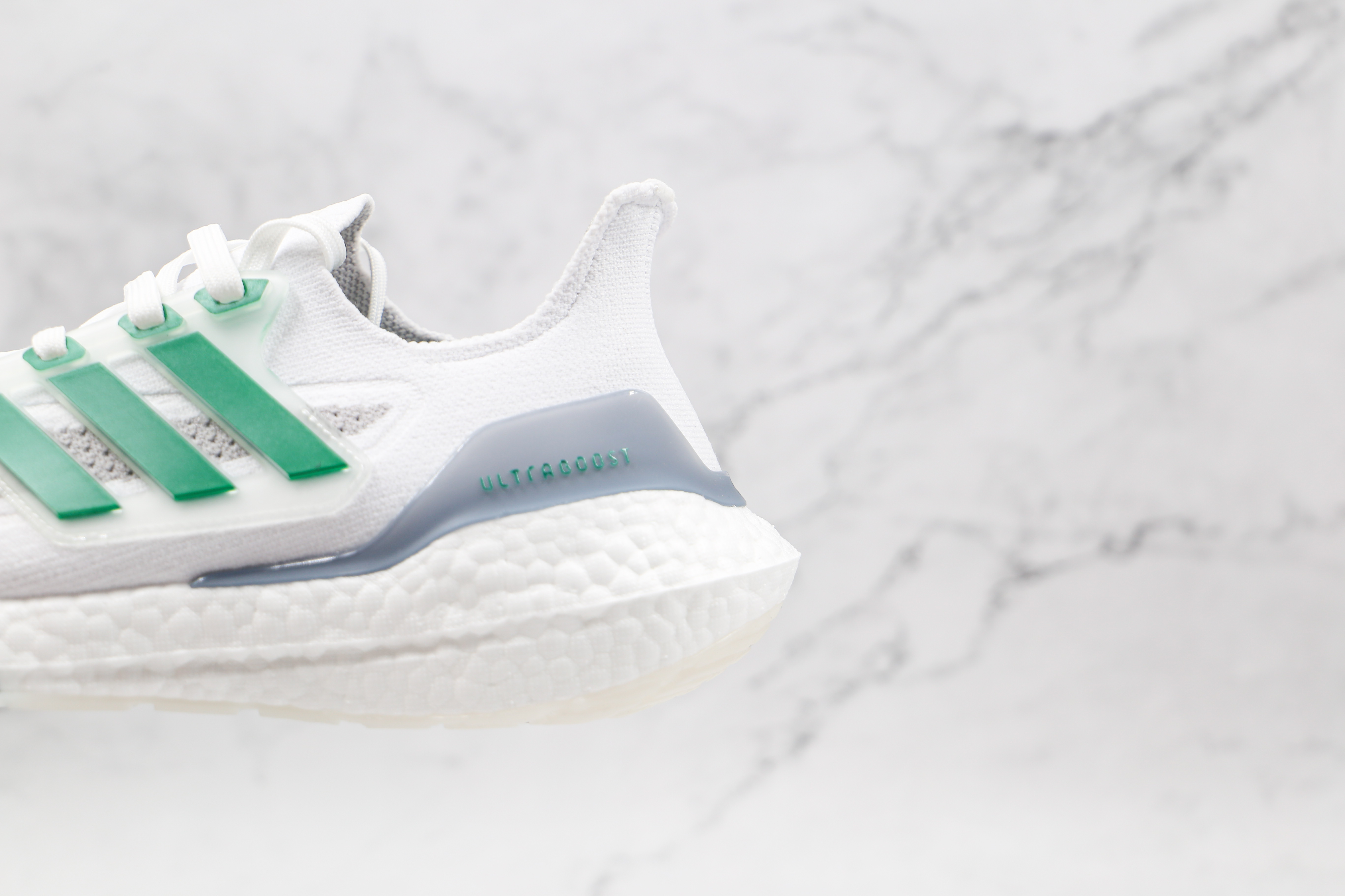 Adidas Ultra Boost 2021 White and Sub Green