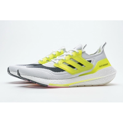 Adidas Ultra Boost 2021 White Grey Yellow 02