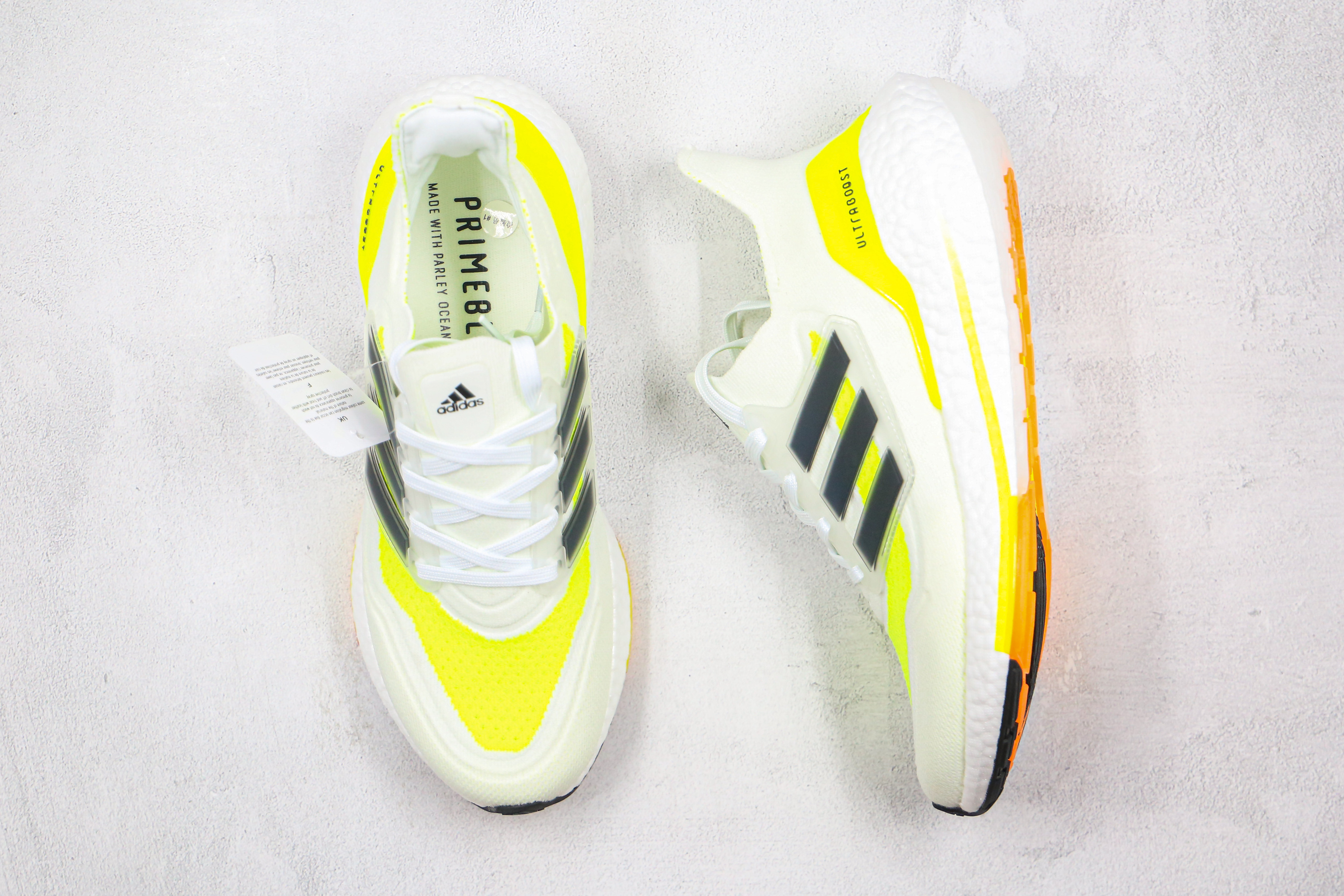 Adidas Ultra Boost 2021 White Yellow Black