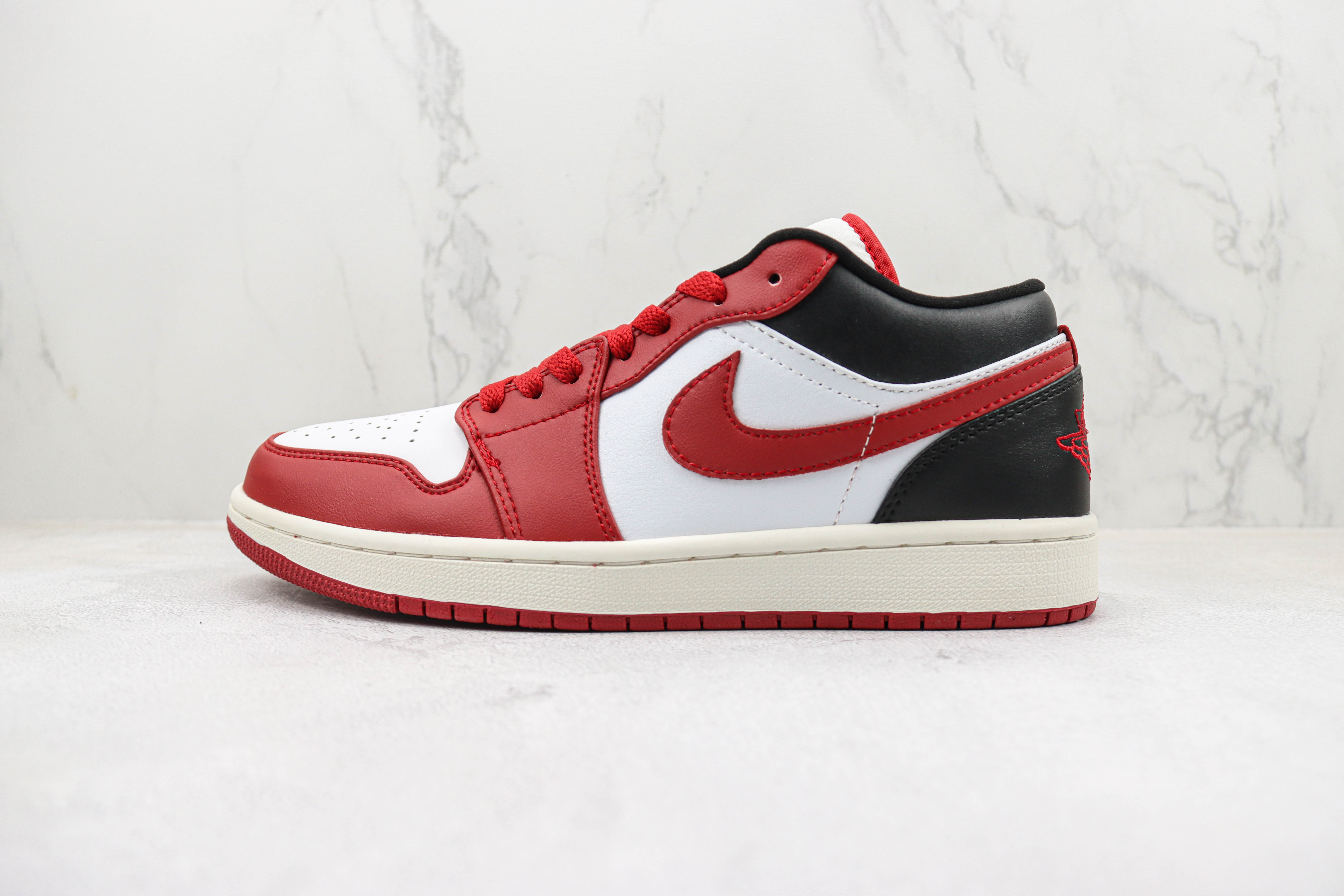 Air Jordan aj1 Low White, Red, And Black