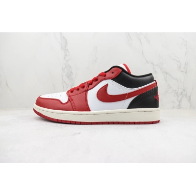 Air Jordan aj1 Low White, Red, And Black 01
