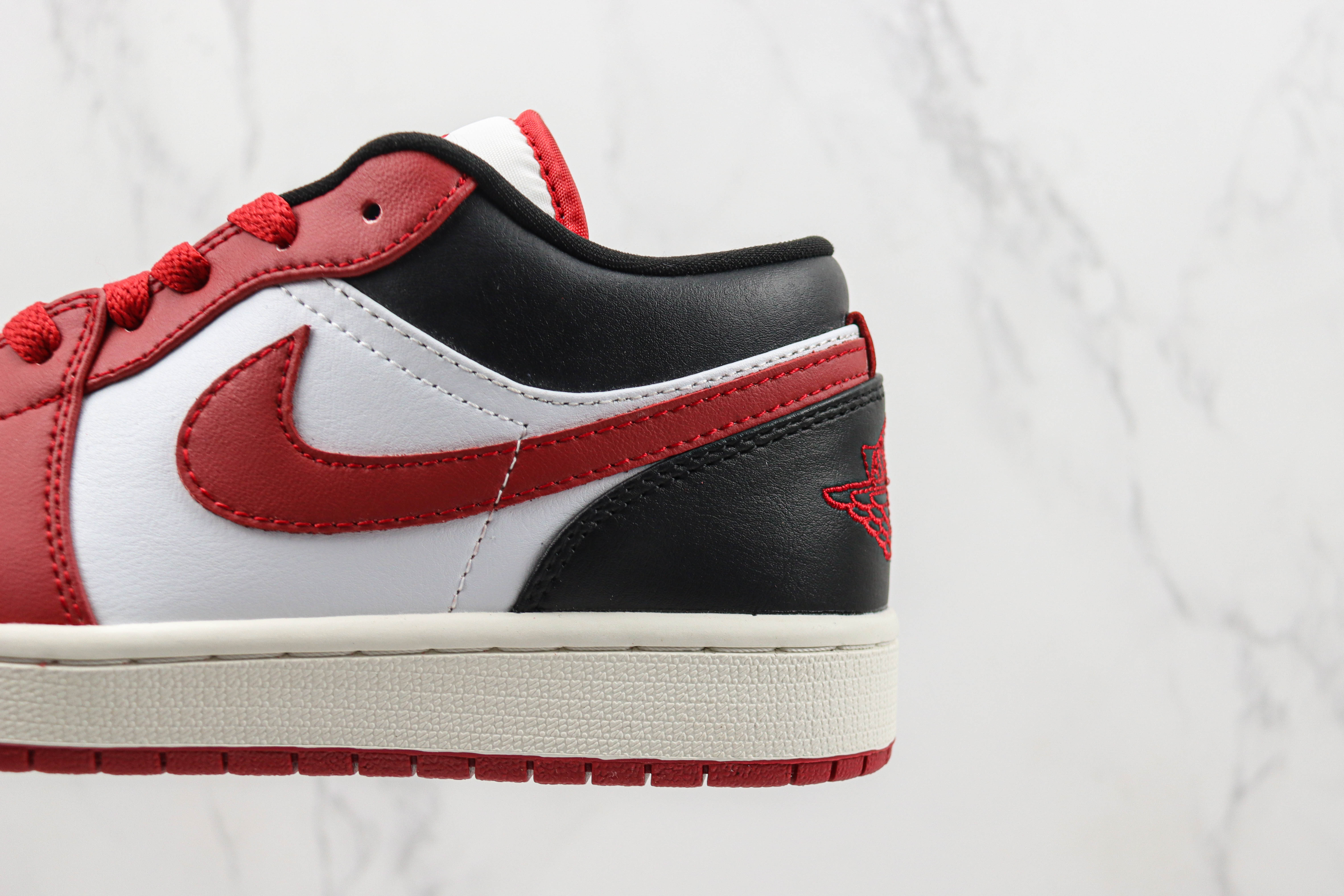 Air Jordan aj1 Low White, Red, And Black