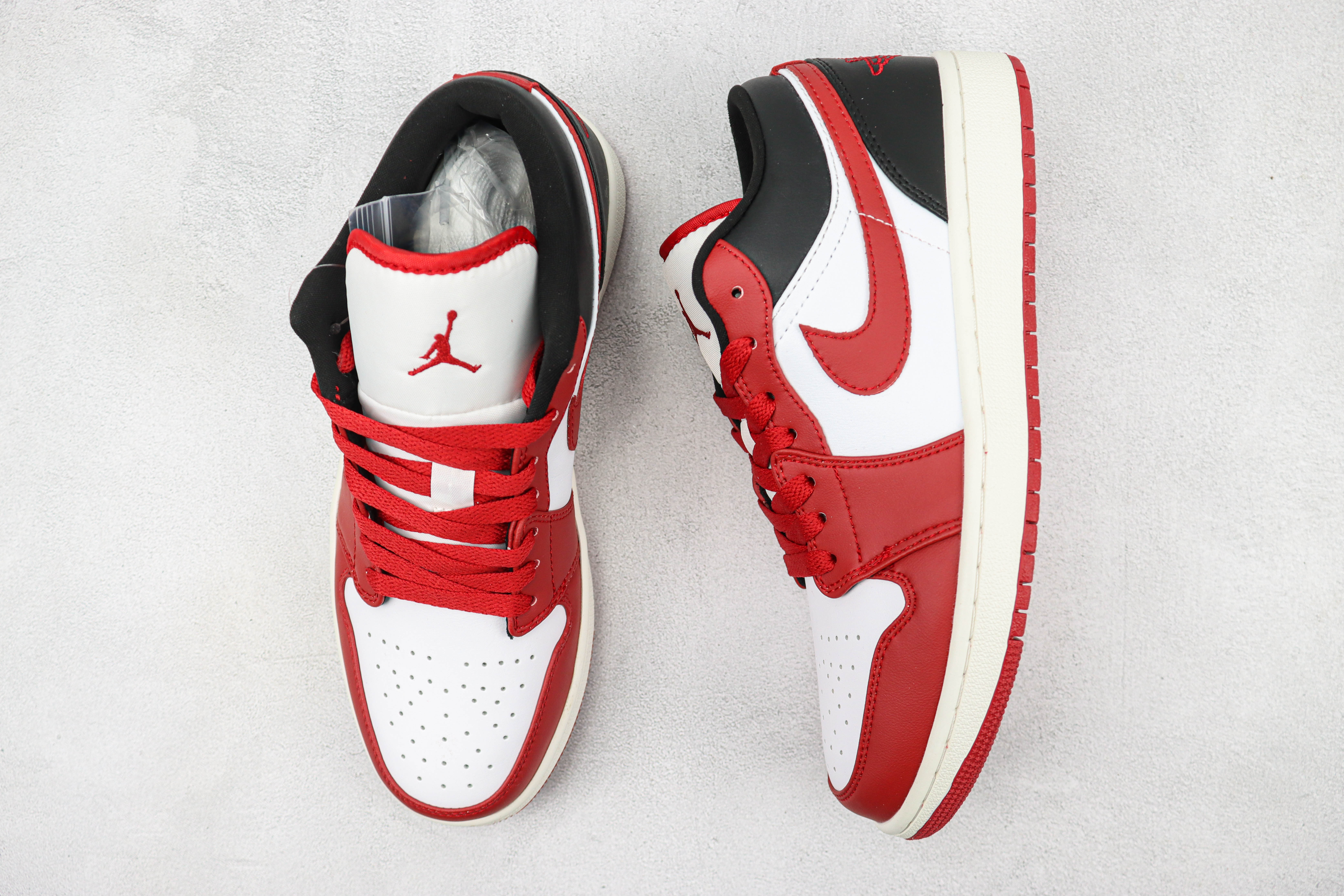 Air Jordan aj1 Low White, Red, And Black