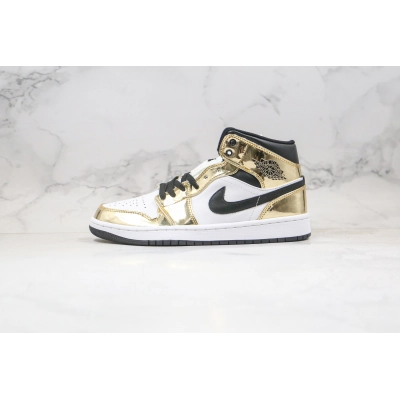 Air Jordan 1 Mid SE GS Metallic Gold 01