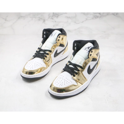 Air Jordan 1 Mid SE GS Metallic Gold 02