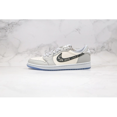 Dior x Air Jordan 1 Low Wolf Grey 01