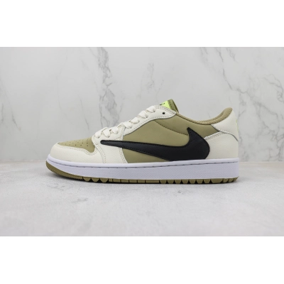 Travis Scott x Air Jordan 1 Low Golf “Olive” 01