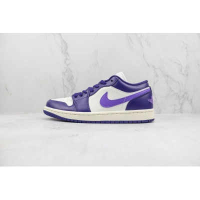 Travis Scott x Air Jordan 1 Low Sail White Purple 01