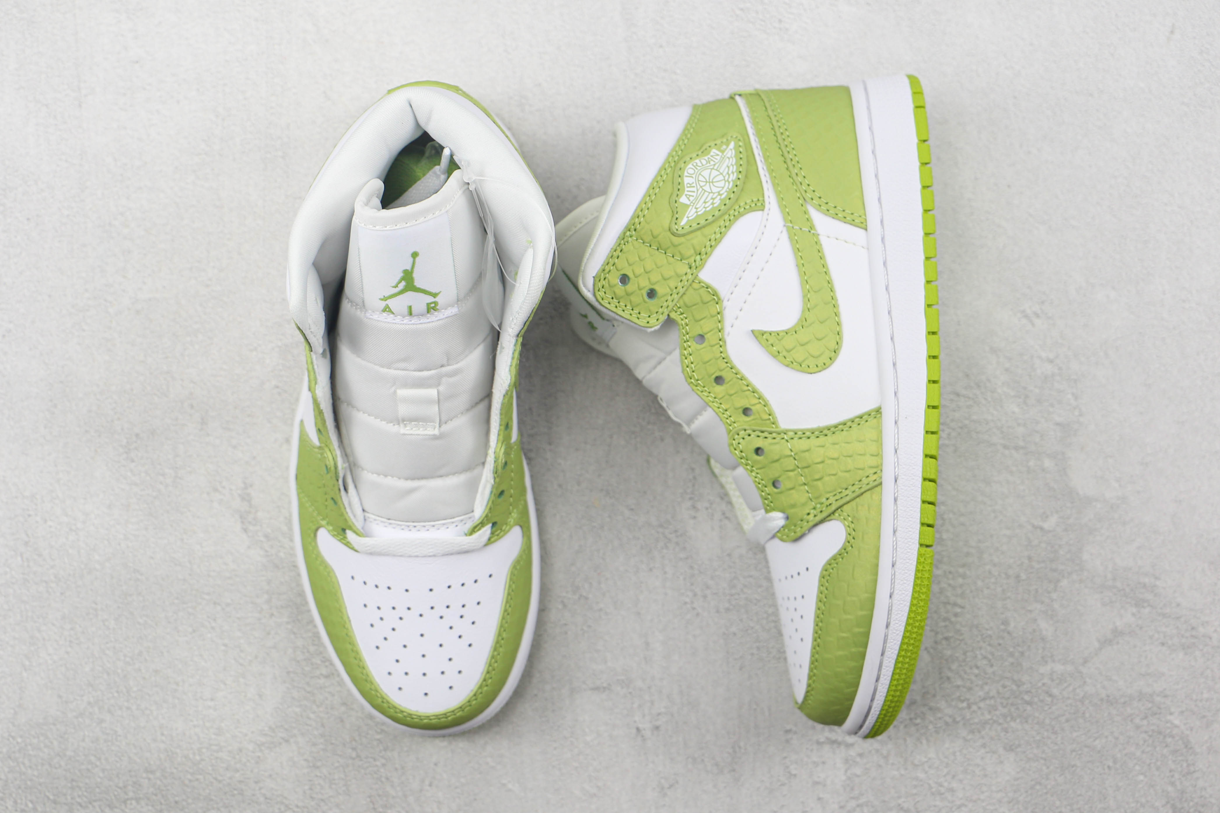 Air Jordan 1 Snake Pattern White Green