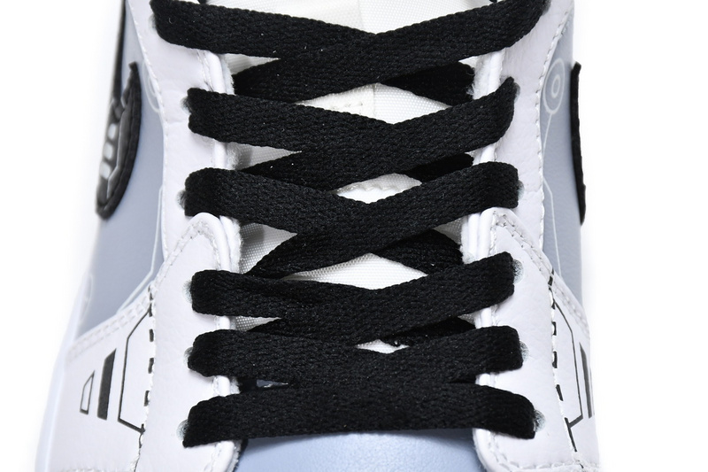 Air Jordan 1 Mid PS5 White Grey Black