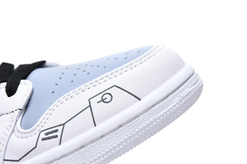 Air Jordan 1 Mid PS5 White Grey Black