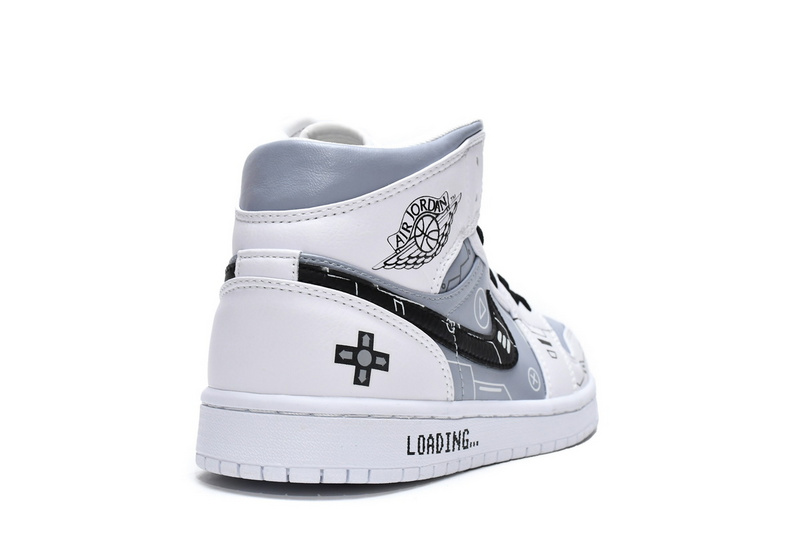 Air Jordan 1 Mid PS5 White Grey Black