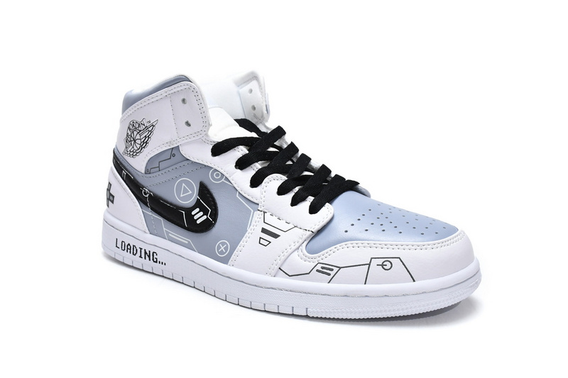 Air Jordan 1 Mid PS5 White Grey Black