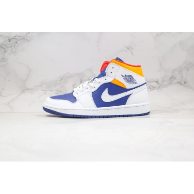 Air Jordan 1 Mid White Deep Royal Blue 01