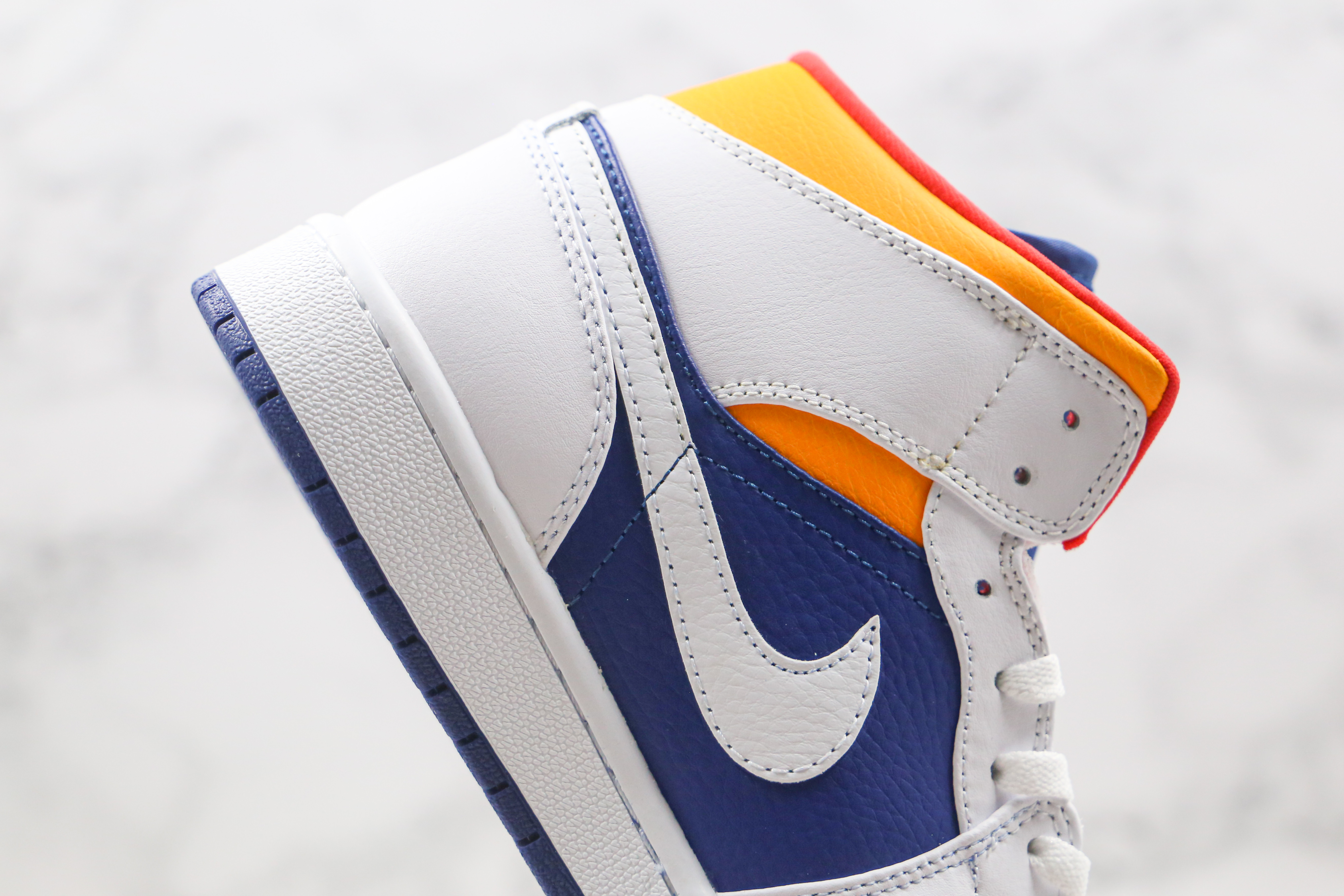 Air Jordan 1 Mid White Deep Royal Blue