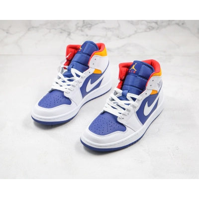 Air Jordan 1 Mid White Deep Royal Blue 02