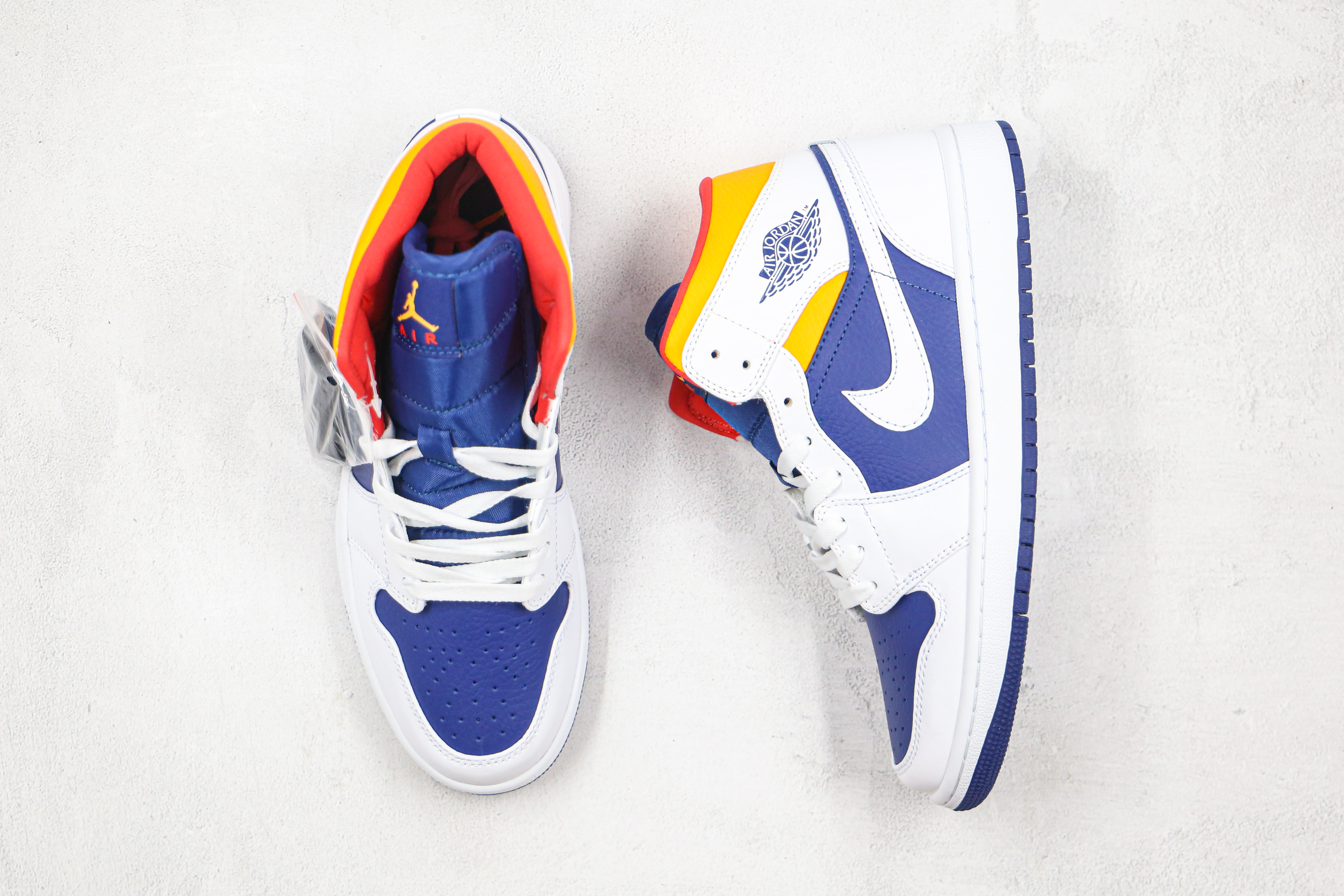 Air Jordan 1 Mid White Deep Royal Blue
