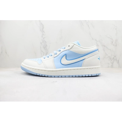Air Jordan 1 Low Light Blue And White 01