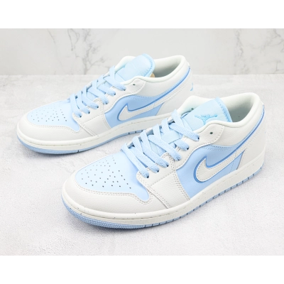 Air Jordan 1 Low Light Blue And White 02