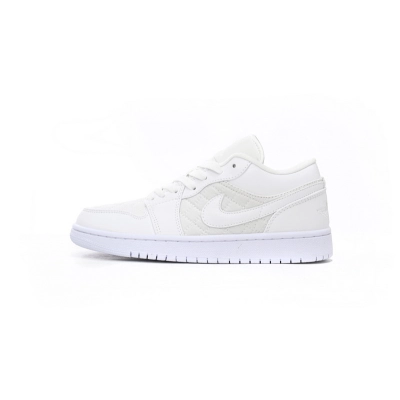 Air Jordan 1 Low Quilted “Triple White” 01