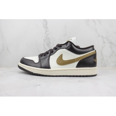 Air Jordan 1 Low Black And White Brown 01