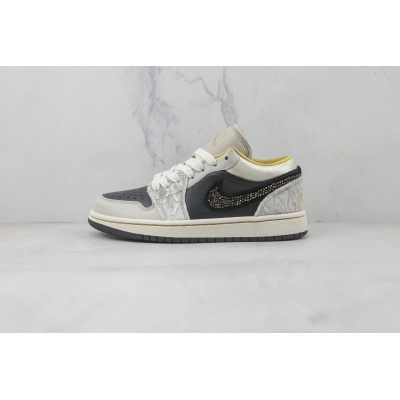Air Jordan 1 Low Black Grey Silk 01