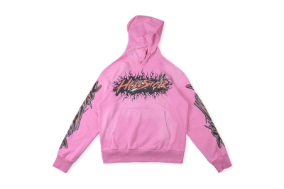  Hellstar Brainwashed Without Brain Hoodie Pink 01