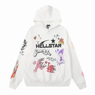 Hellstar Hoodie White and color 01
