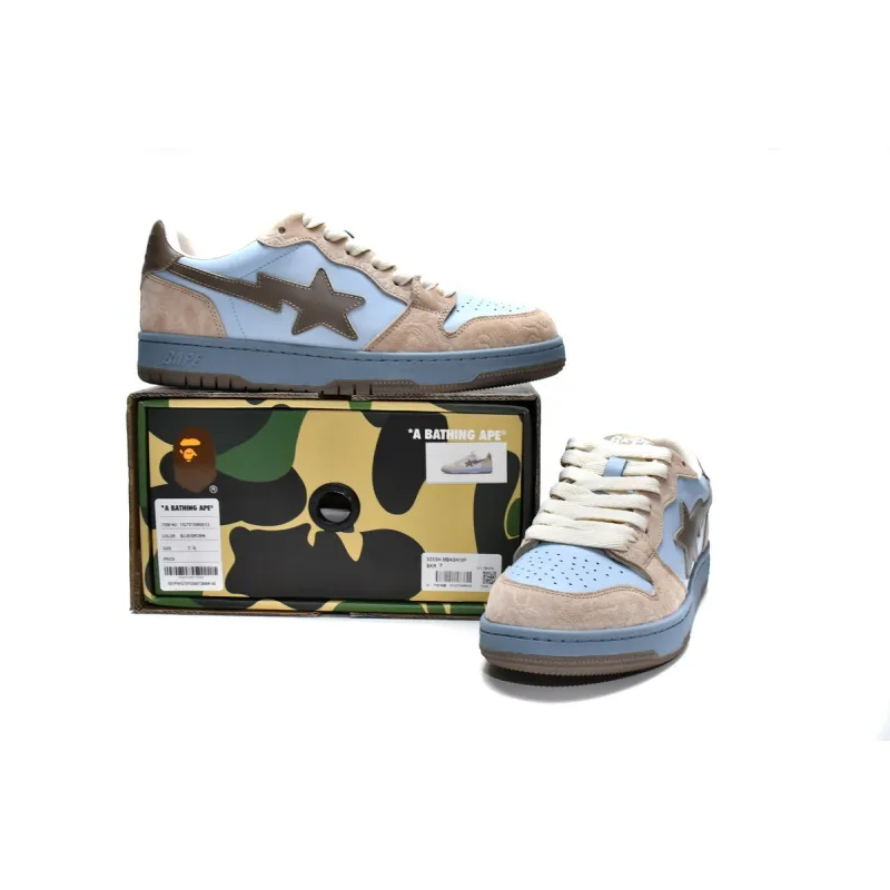 PKGoden A Bathing Ape Bape Sk8 Sta Low Light Blue，1G70-109-0013