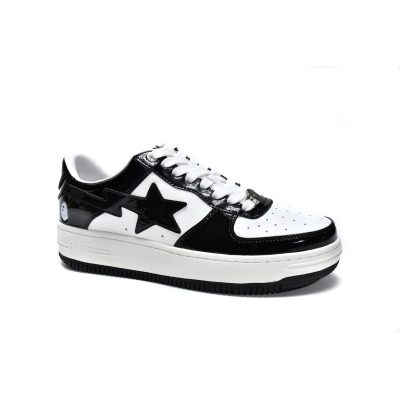 💎Free Shipping💎PKGoden A Bathing Ape Bape Sk8 Sta Low White Black,1G70-109-0001 02
