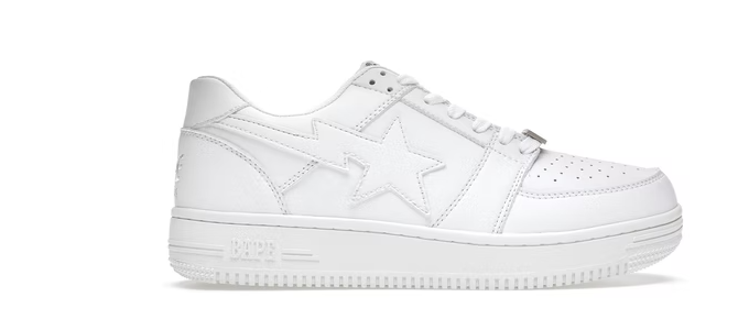 💎Free Shipping💎PKGoden A Bathing Ape Bape Sta Low White Leather (2020), 1G80191007 WHT