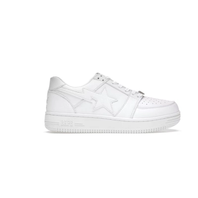 💎Free Shipping💎PKGoden A Bathing Ape Bape Sta Low White Leather (2020), 1G80191007 WHT 01