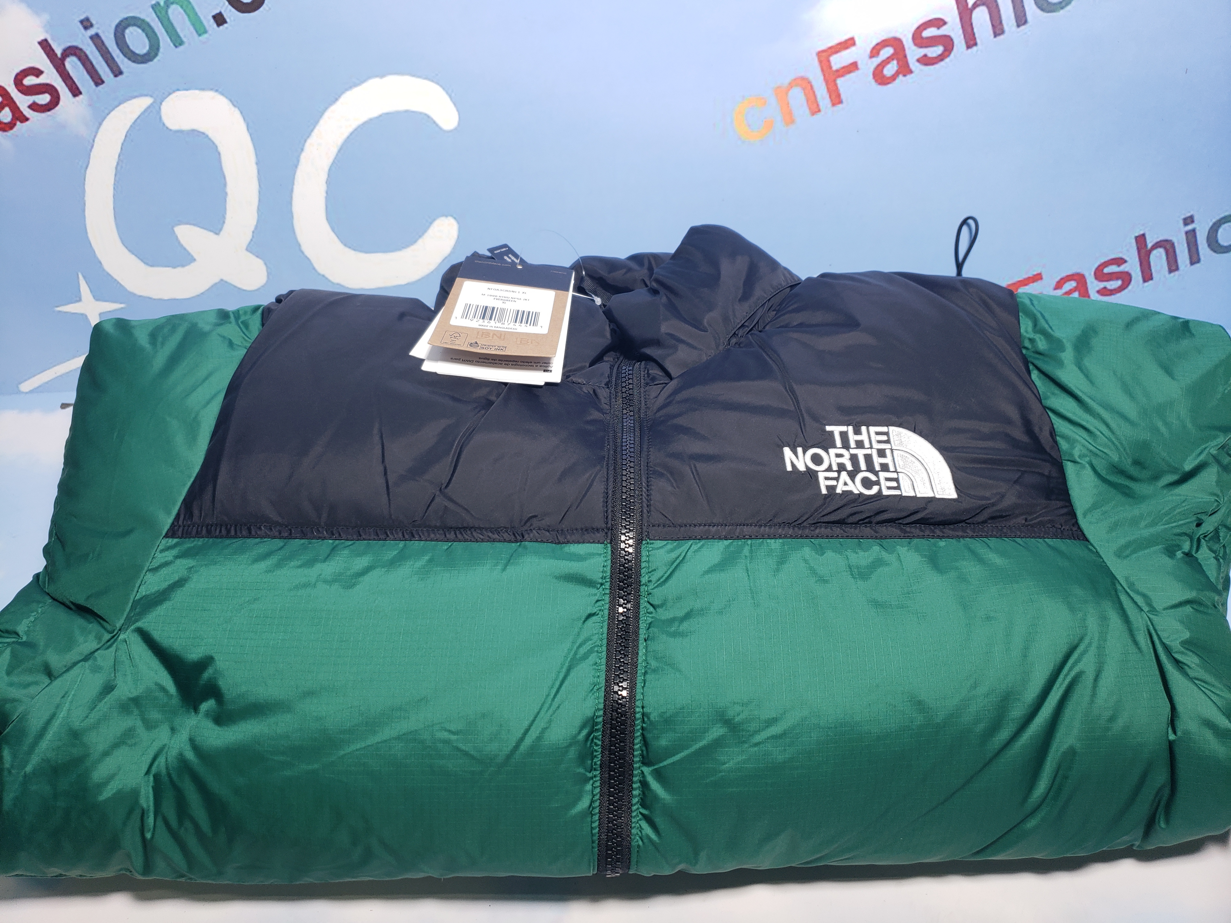 clothes - PKGoden The North Face Splicing White And Green