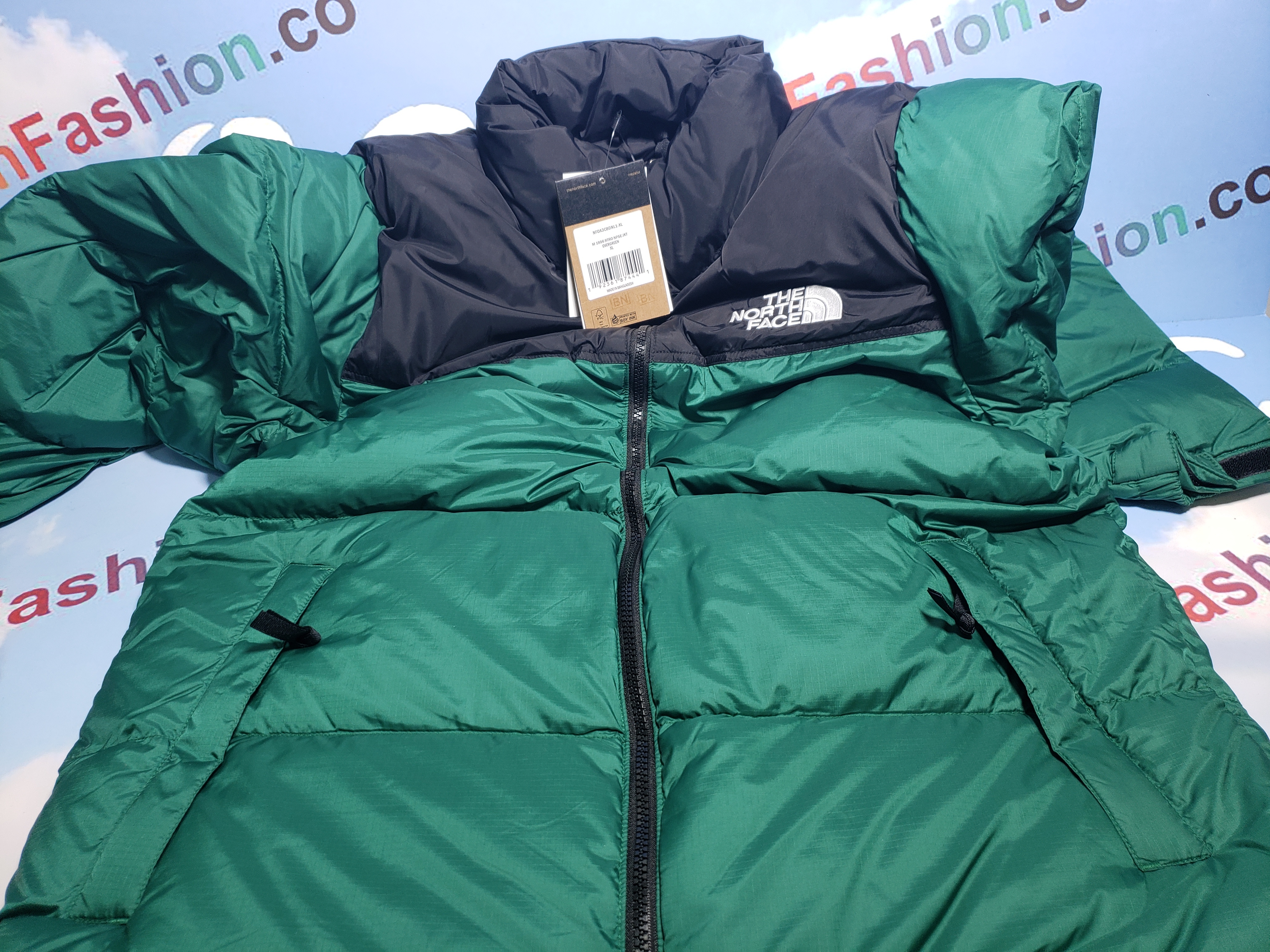 clothes - PKGoden The North Face Splicing White And Green